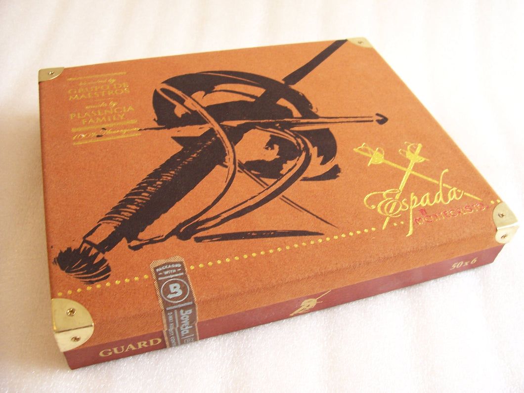 Montecristo Espada Guard Suede-Covered Empty Cigar Box